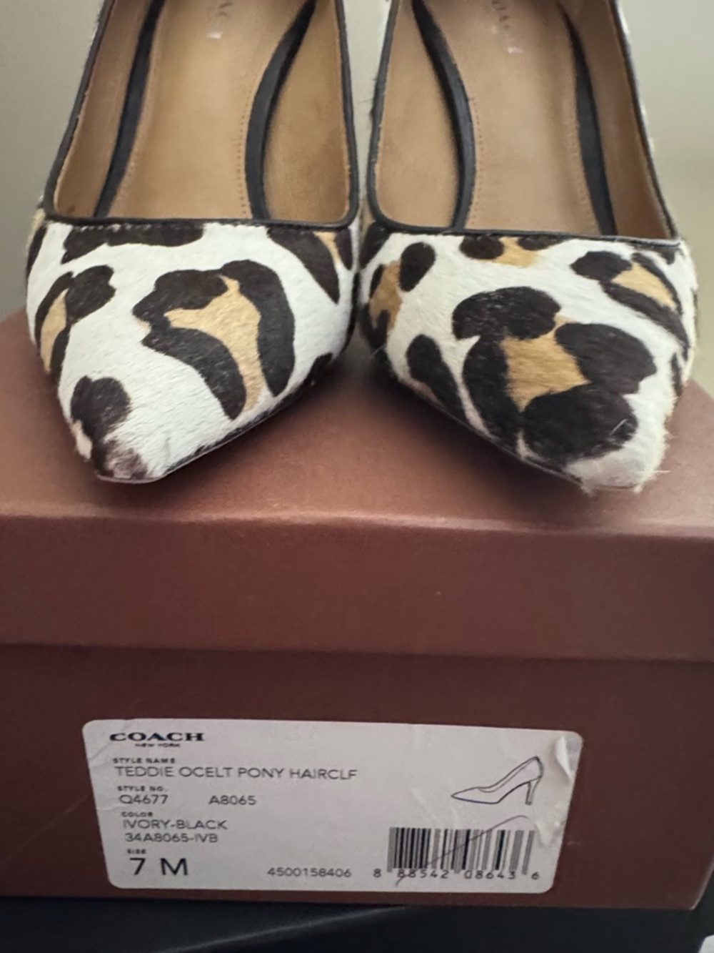 Coach ocelot  pony hair calf heels - Picture 2 of 11